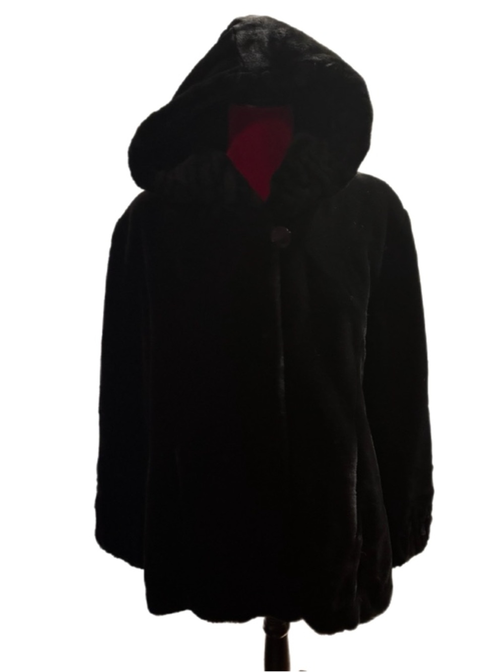 Pamela McCoy Black Hooded Pea Coat